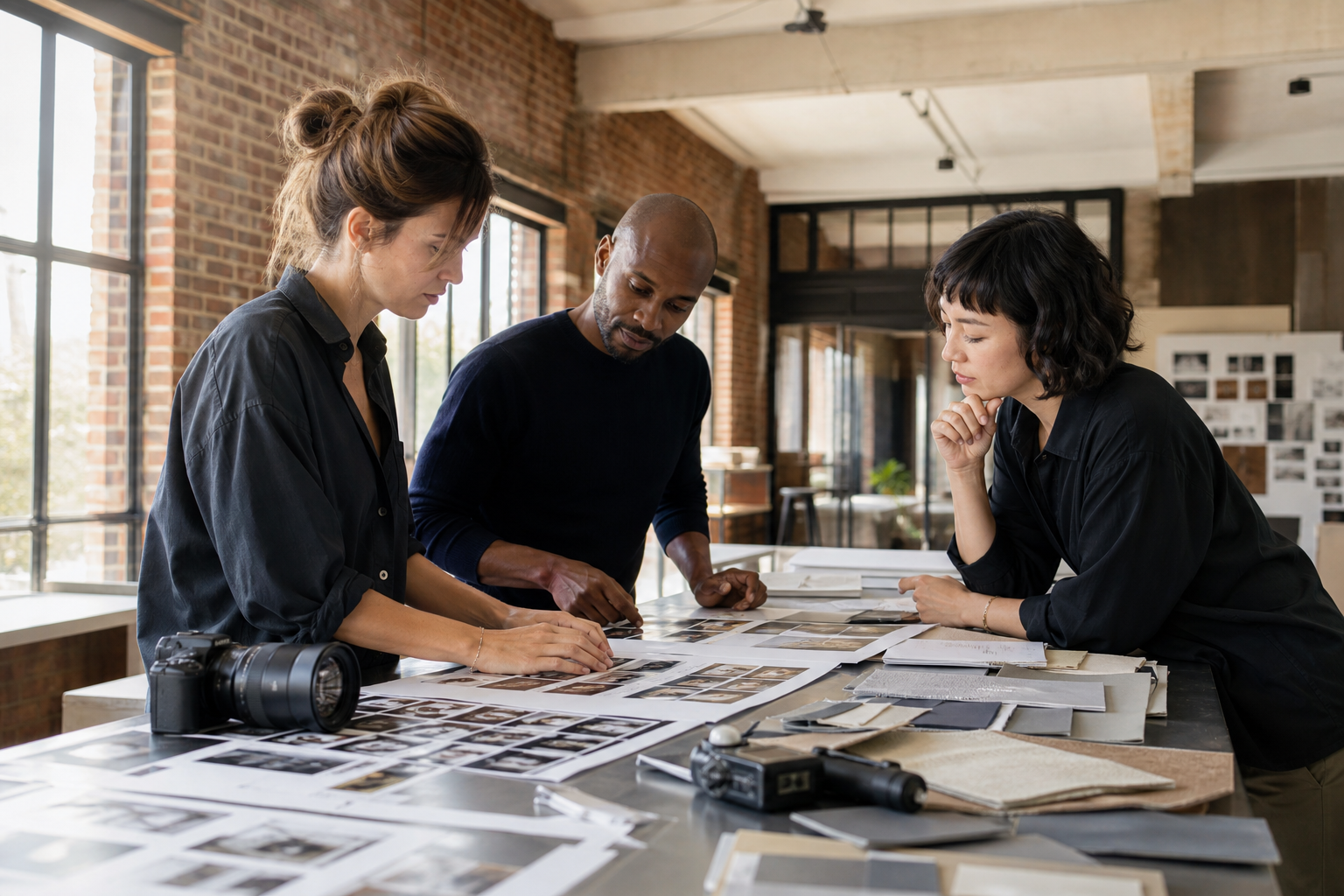 Équipe du Studio Friche autour d’une table de travail
